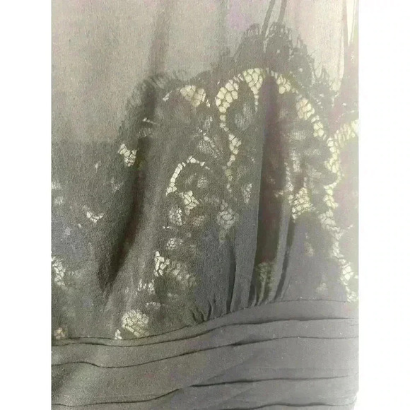 Ann Taylor Loft Sheer with Black Lace Overlay Silk Cocktail/Party Dress Size 2 - Picture 3 of 6